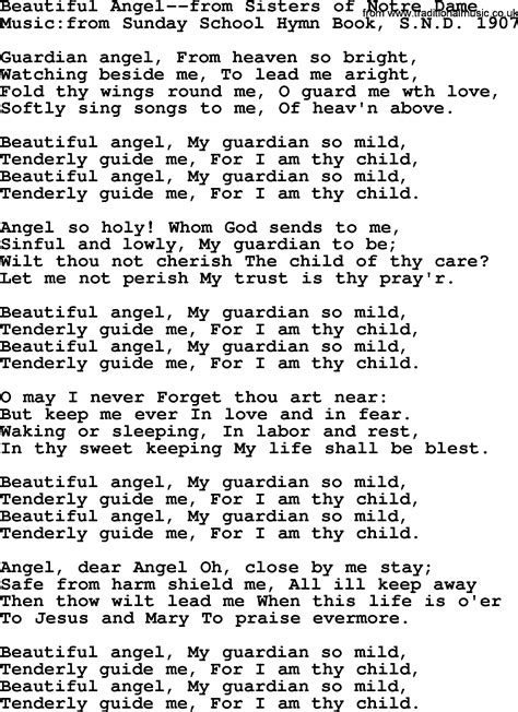 beautiful angel song lyrics.